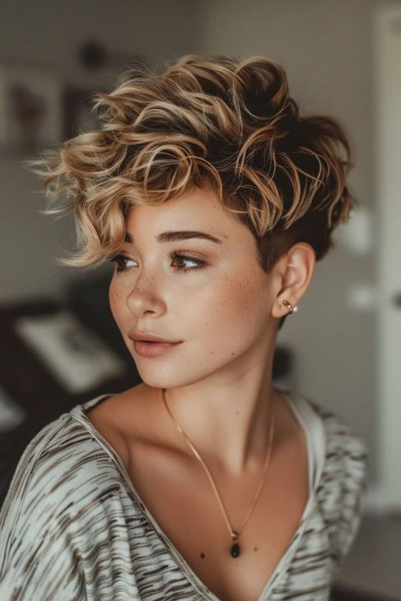 Curly Pixie with Texture
