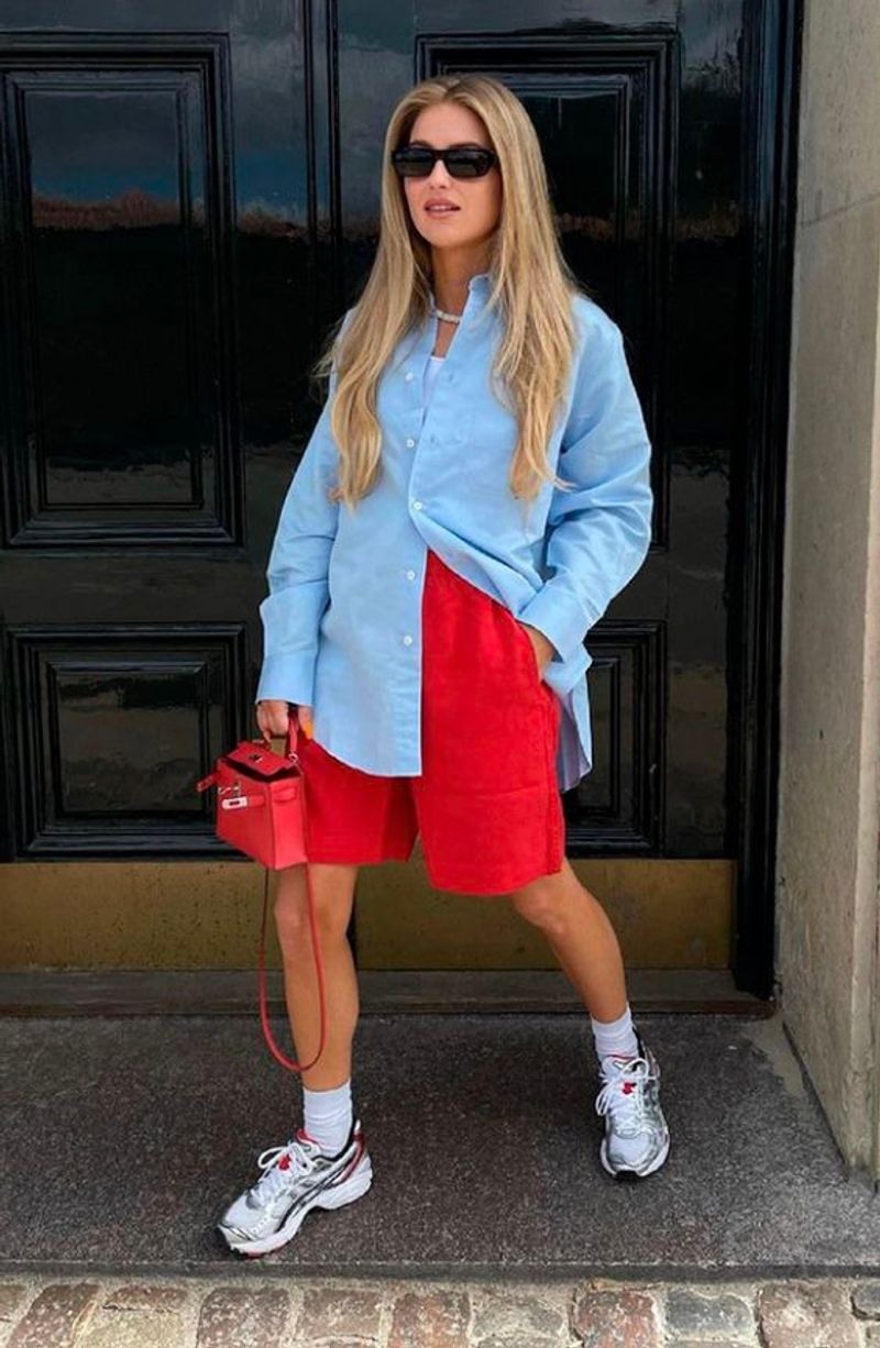 Chambray and Red Gingham Combination
