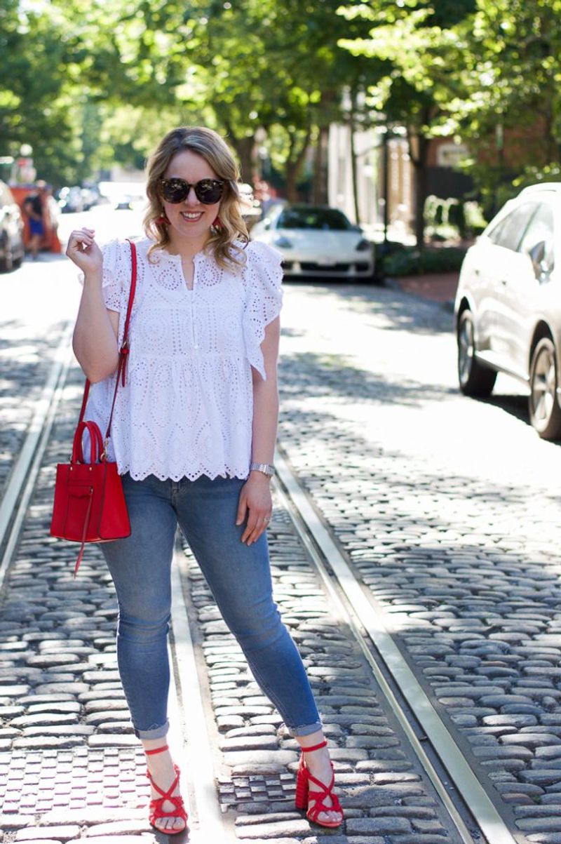 Denim and Red Accessories