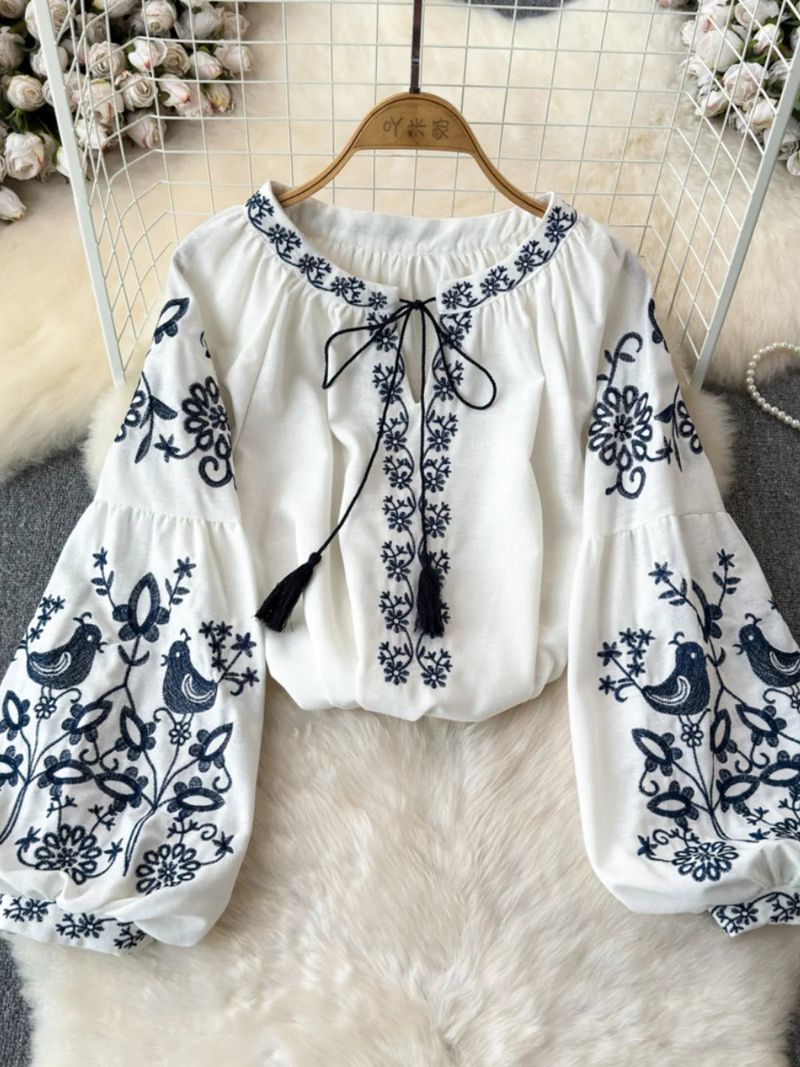 Embroidered Peasant Blouse