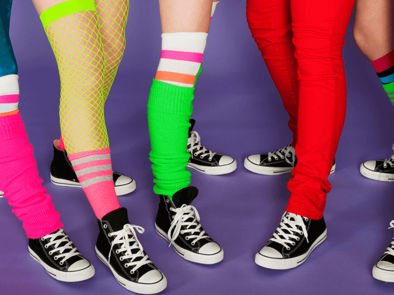 Layered Slouch Socks In Rainbow Hues