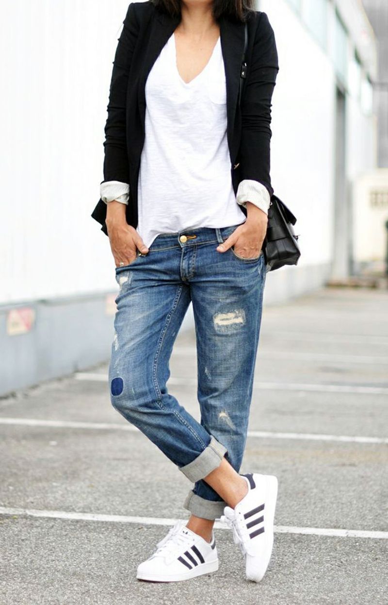 Blazer and White Sneakers Combo