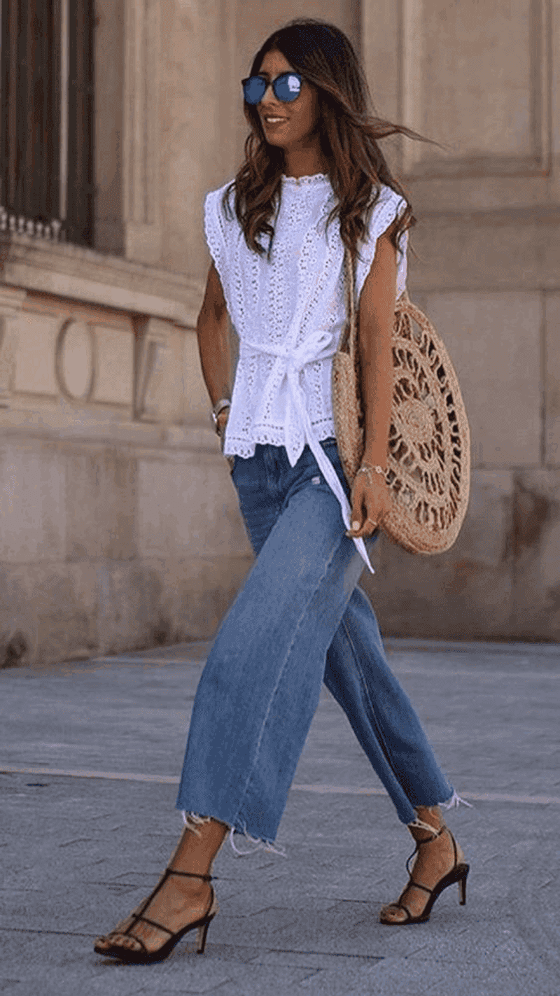 Try Instead: Elevated Sandals with Cropped Bootcut Jeans