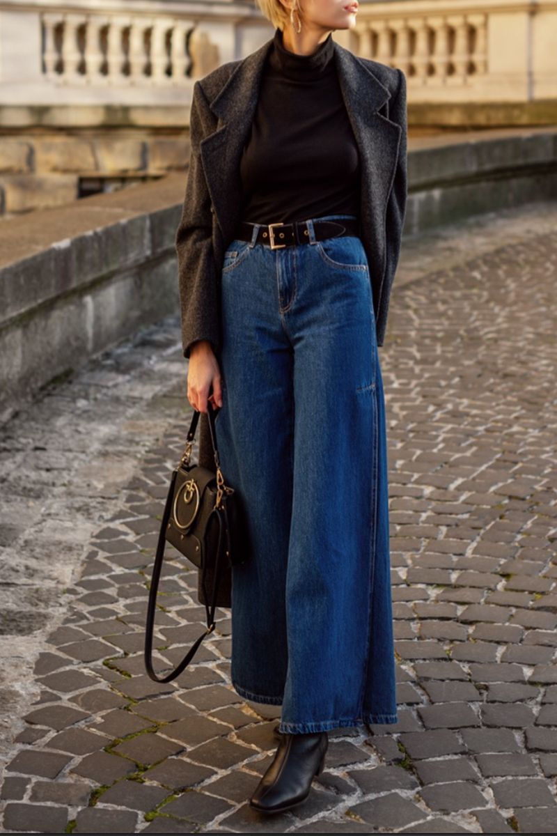 Try Instead: Square-Toe Boots with Wide-Leg Jeans