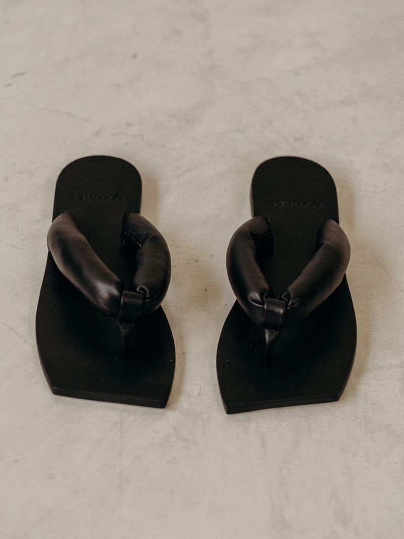 Square-Toe Thong Sandals