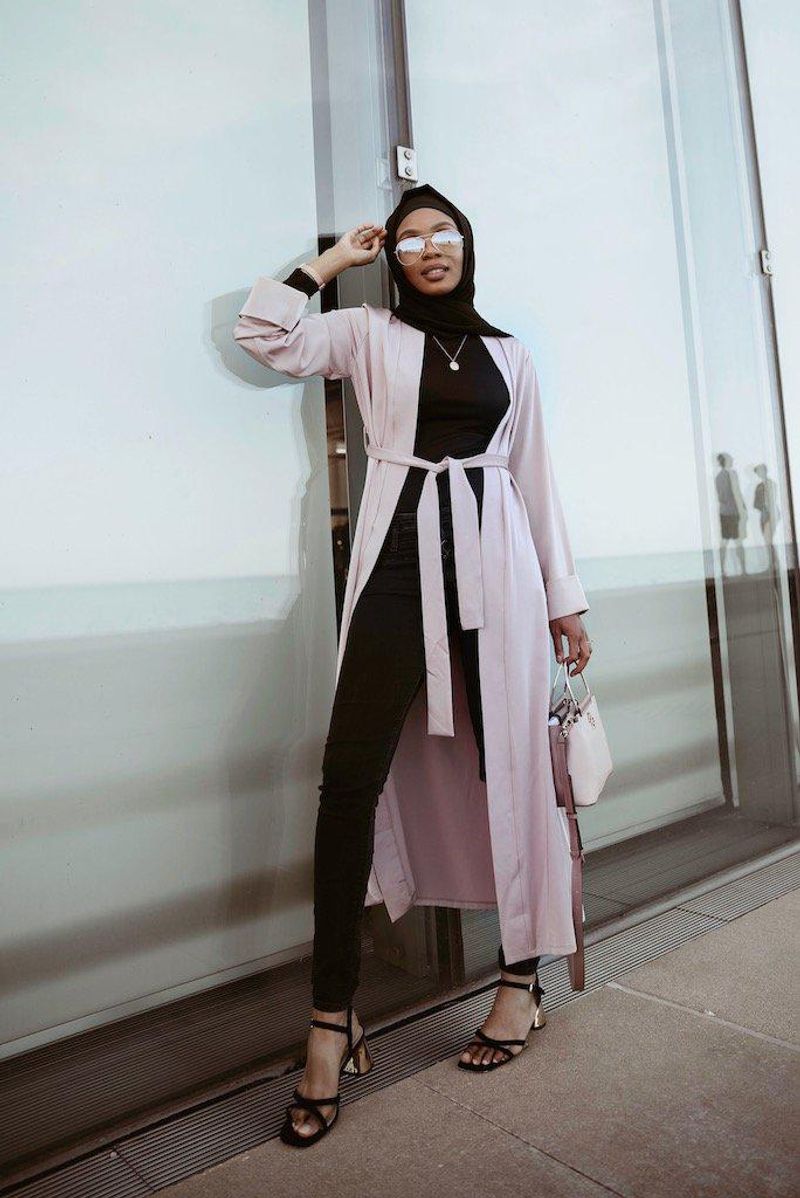 Kimono-Style Wrap & Slim Bottoms