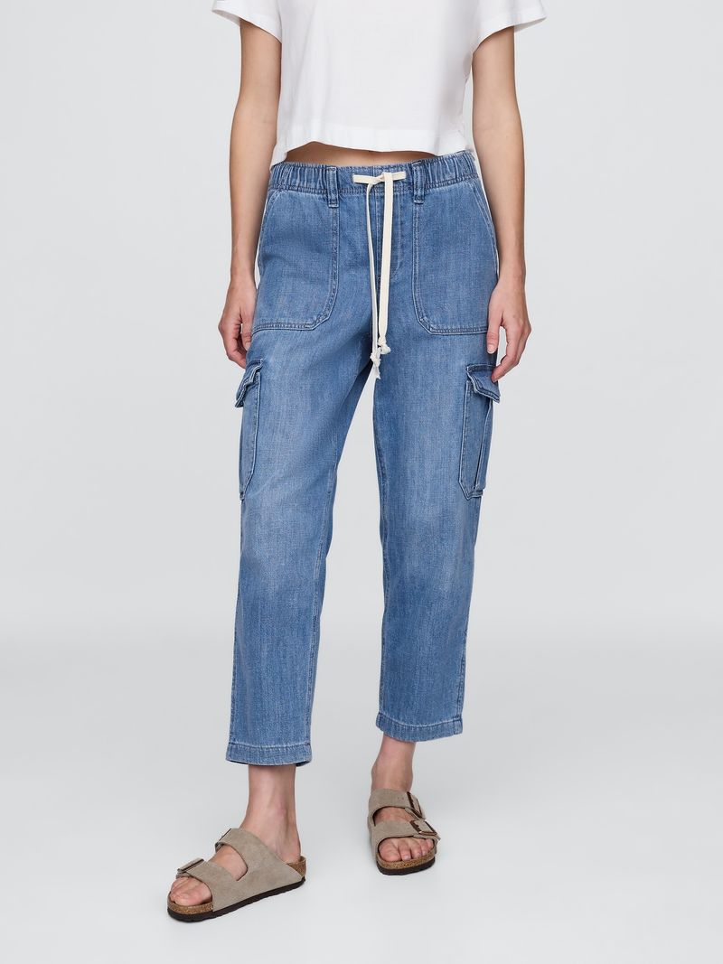 Drawstring Waist Jogger Jeans