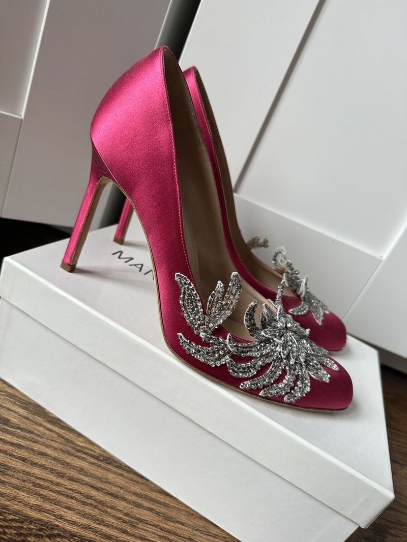 Embellished Bridal-Style Pumps