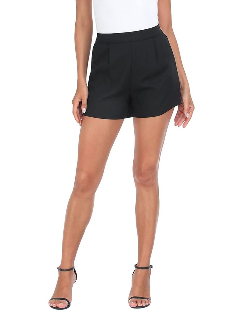 High-Rise Linen Blend Shorts