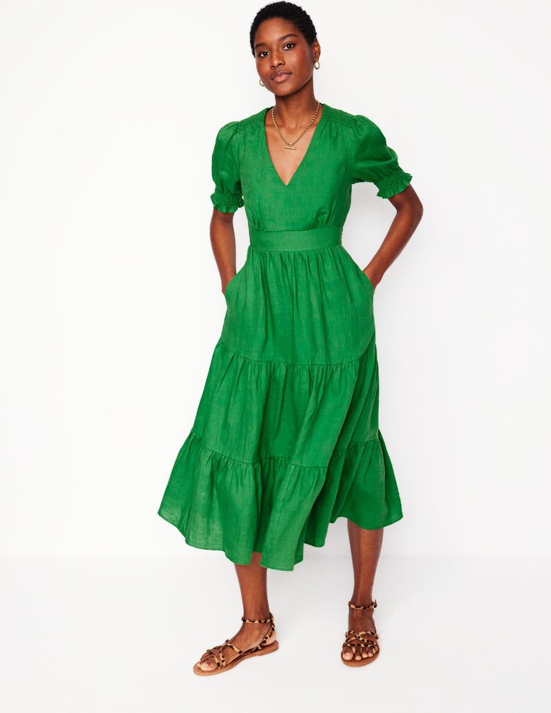 Tiered Midi Dresses: The Horizontal Divider