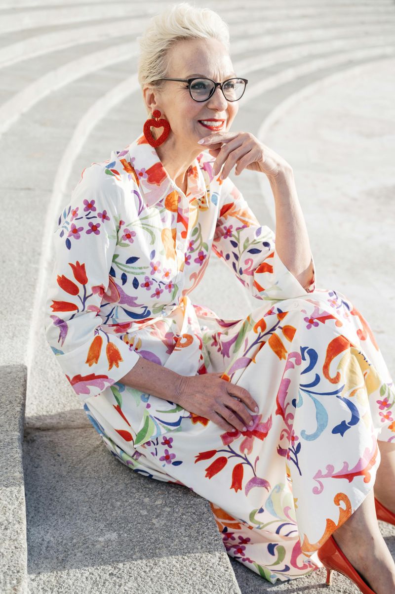 Multicolored Floral Print Dress
