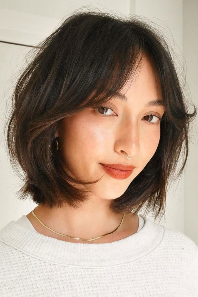 Layered Bob for Round Faces