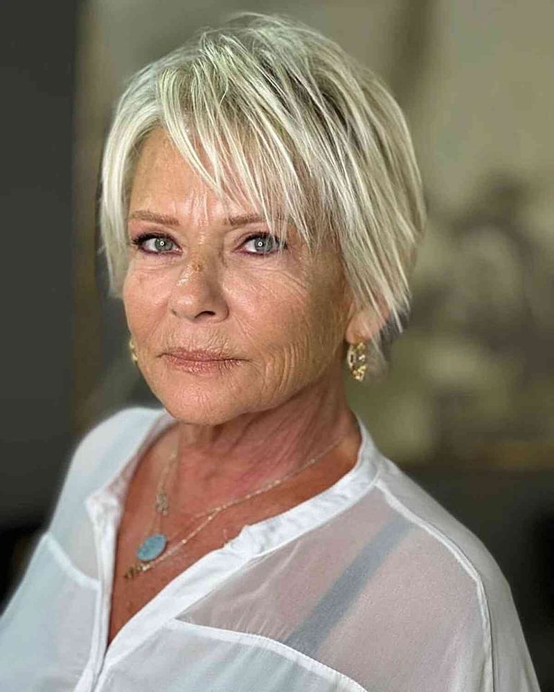 Layered Bob with Side-Swept Bangs