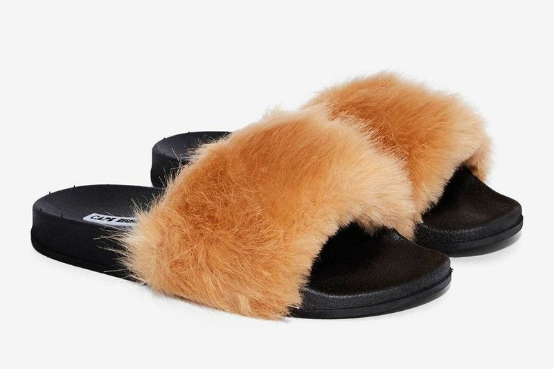 Faux Fur Slide Sandals