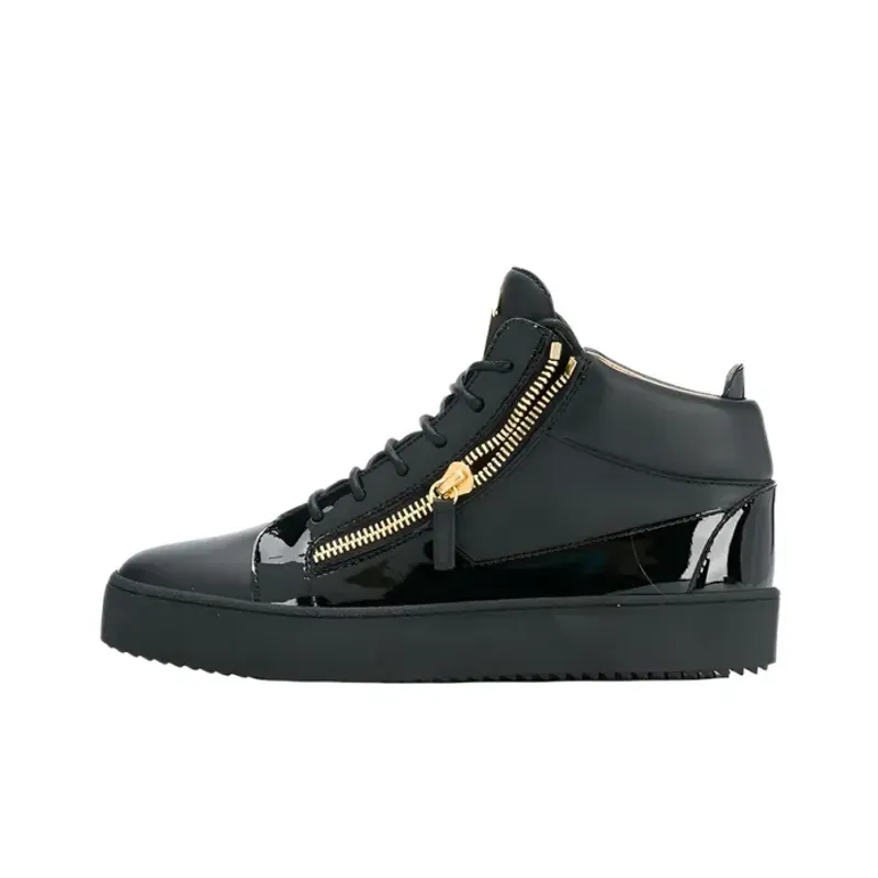 Leather High-tops With Zip Detail