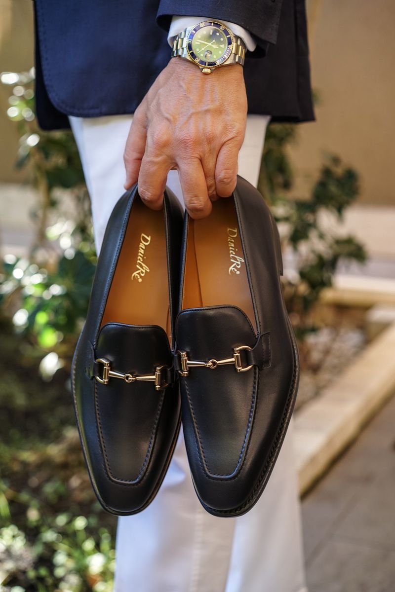 Gold-Buckle Loafers