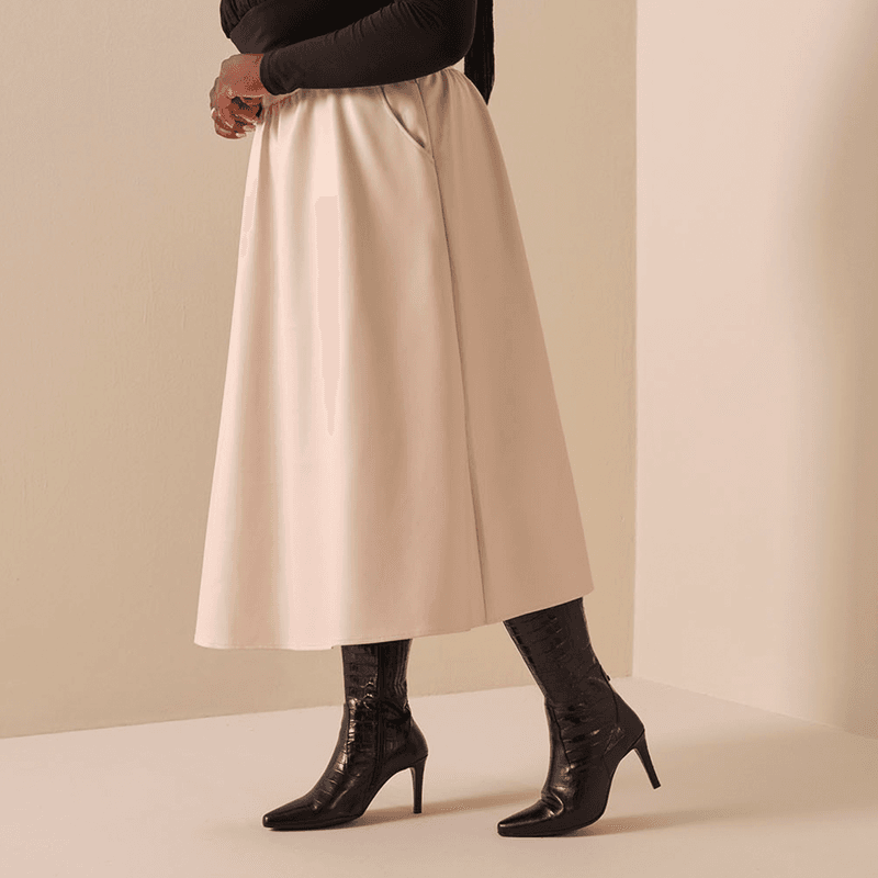 Knee-High Boots With Skirt Suits