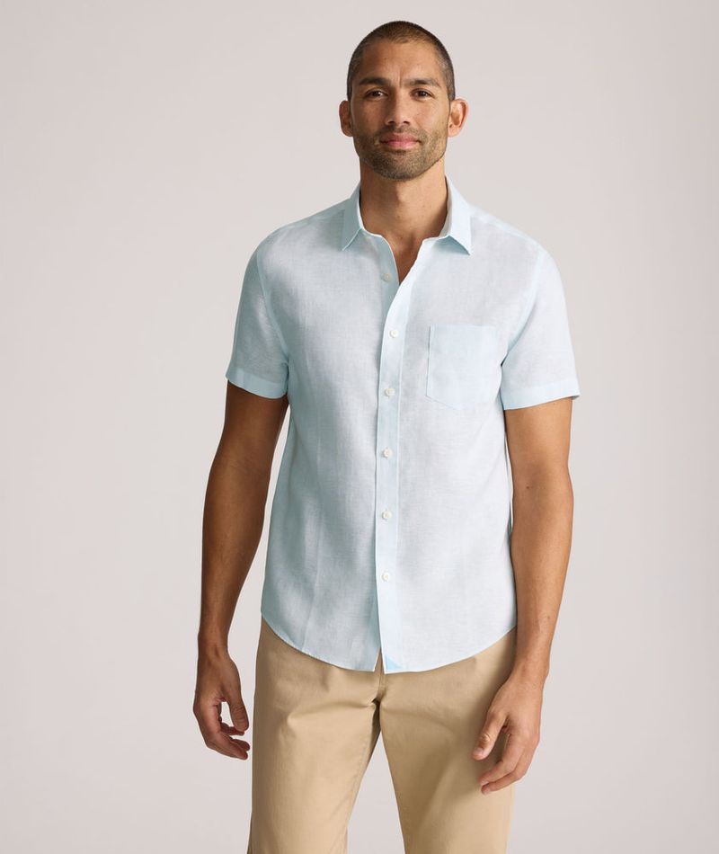 Enzyme-Washed Linen-Look Shirt