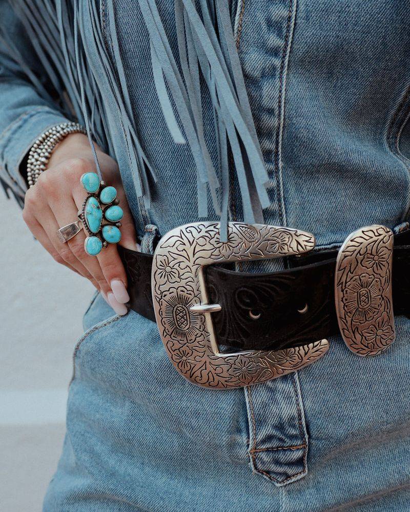 Wide Belts with Oversized Buckles