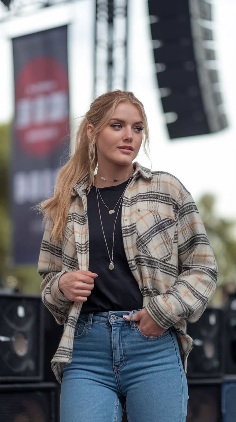 Plaid Shirt and Jeans