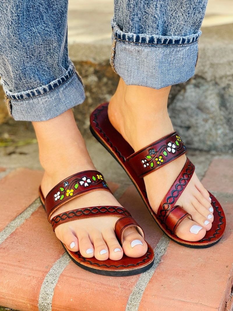Hand-Painted Leather Sandals