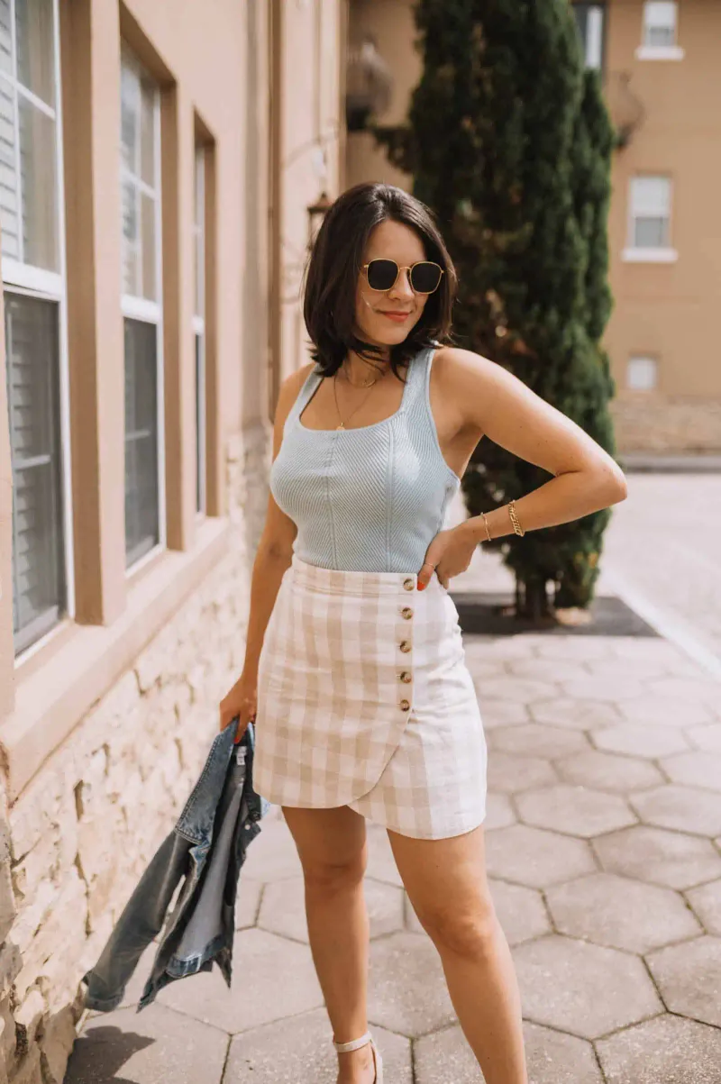 Flirty Gingham Mini Skirt