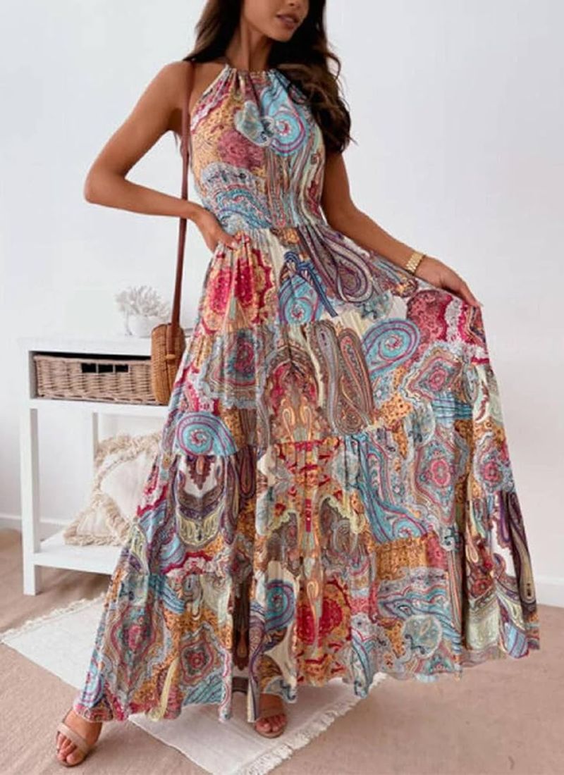 Paisley Print Maxi Dress