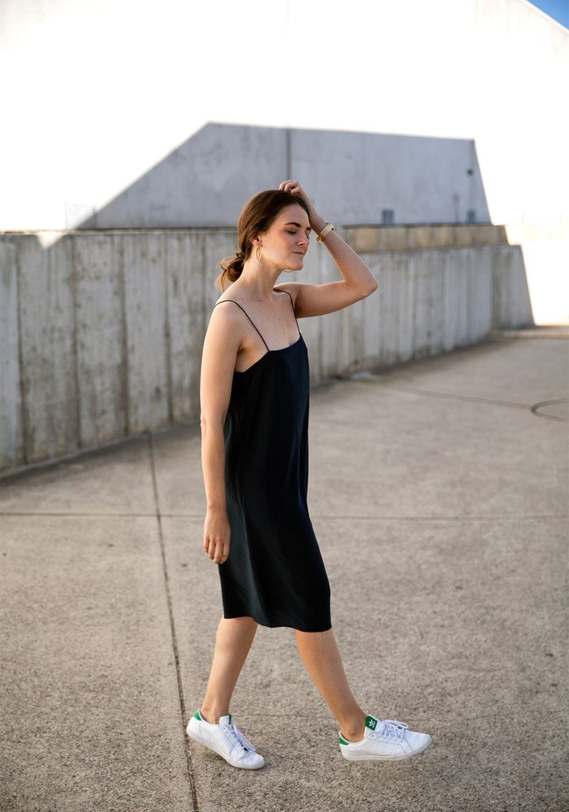 Slip Dress & Sneakers Contrast