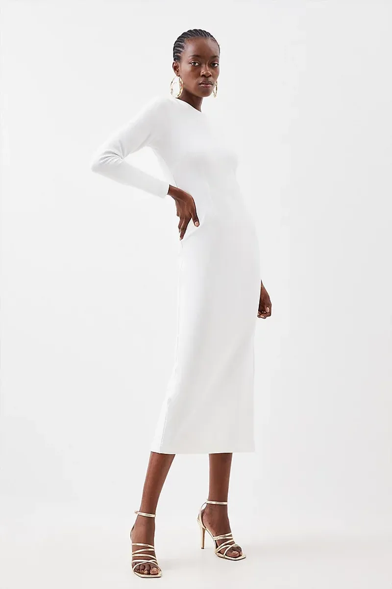 Off-Shoulder Ponte Dress