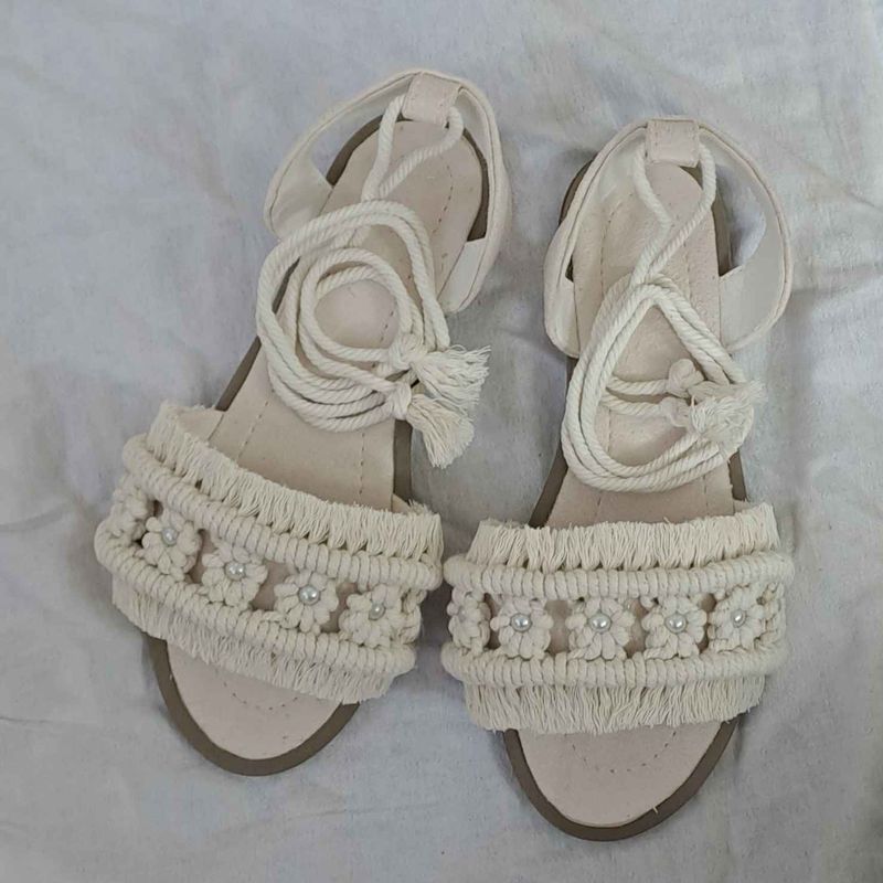 Macramé Flat Sandals