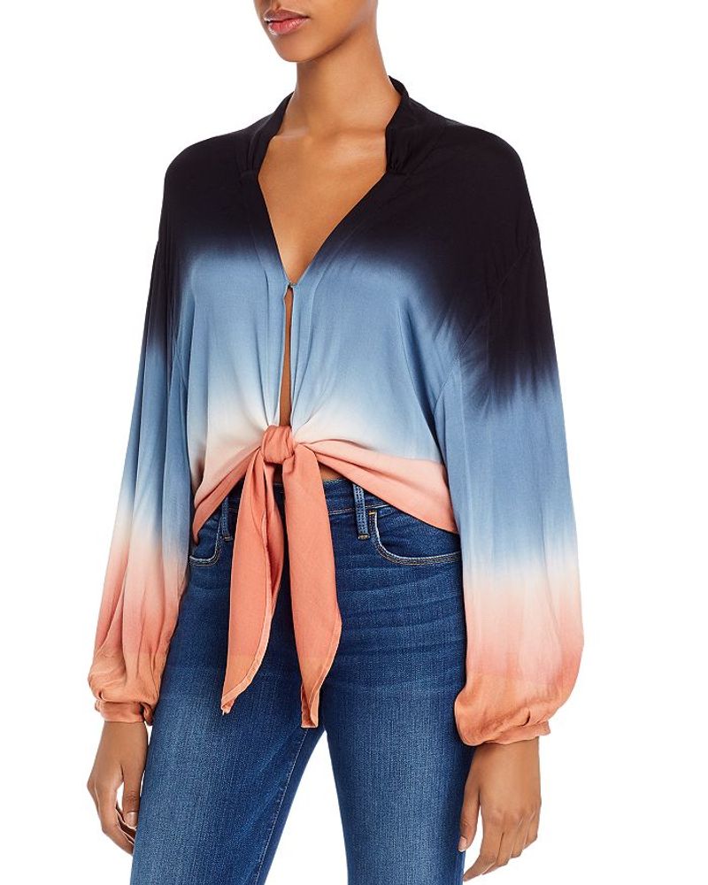 Dip-Dyed Ombré Tie-Front