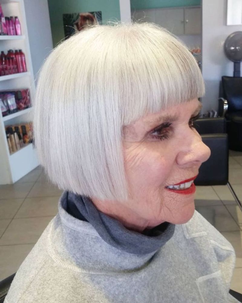 Blunt Bob With Full Fringe