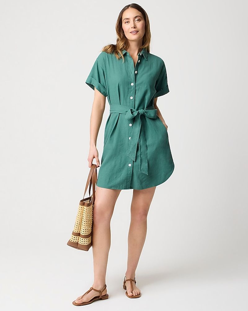 Mini Shirt Dress with Belt