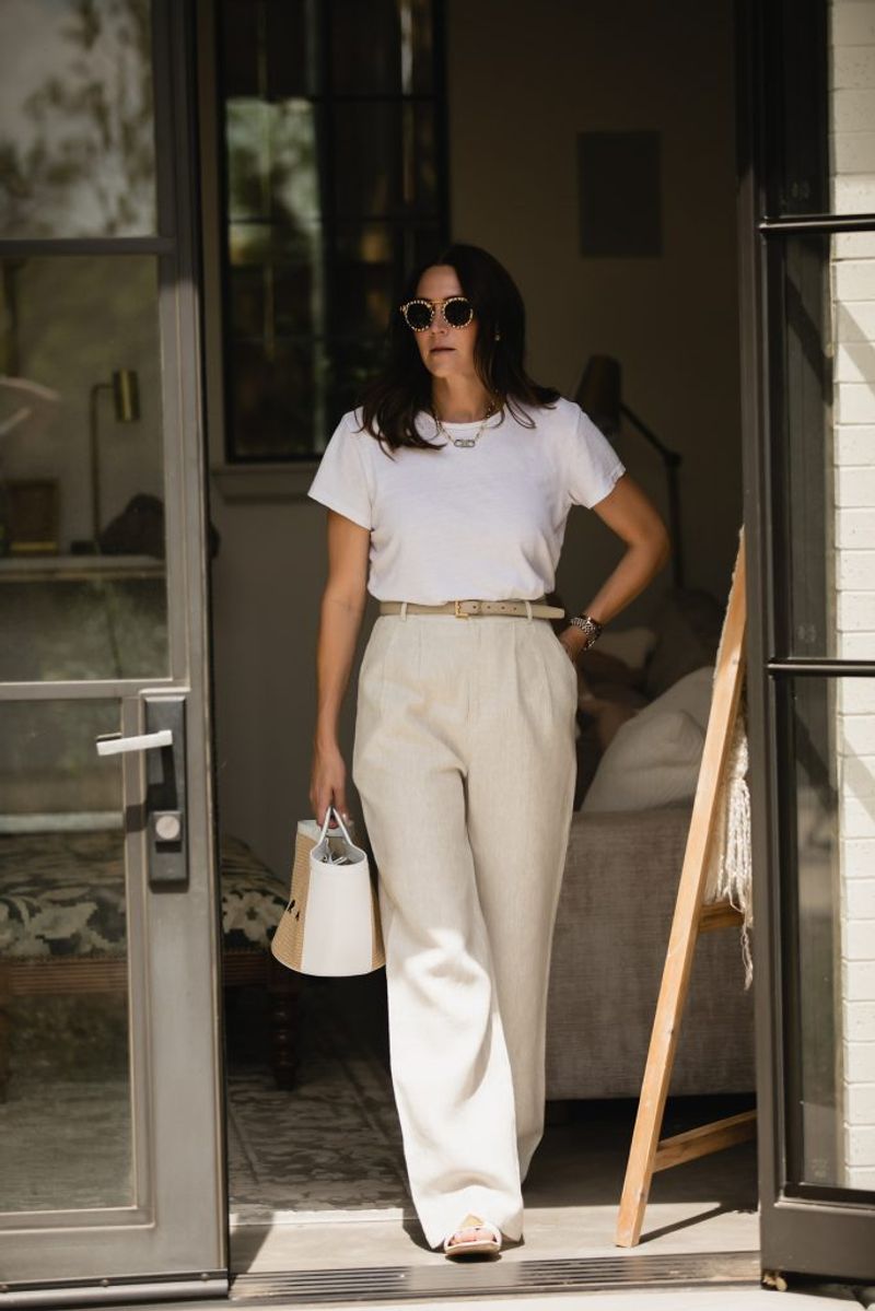 Wide-Leg Trousers & Tucked Tee