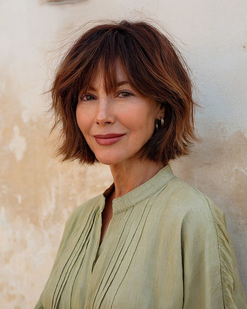 Textured Crop with Choppy Fringe
