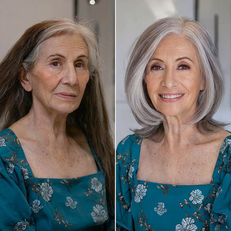Soft Blunt Lob with Side Part