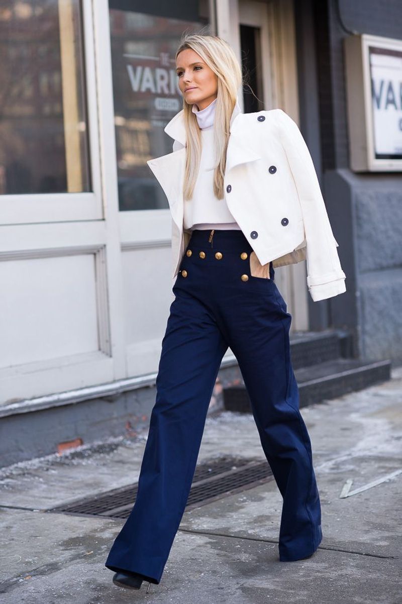 Button-Front Sailor Jeans