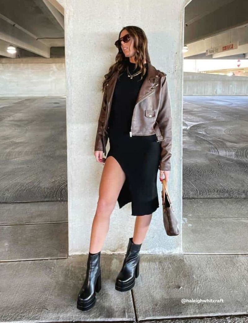 Ribbed Knit Dress + Chunky Boots