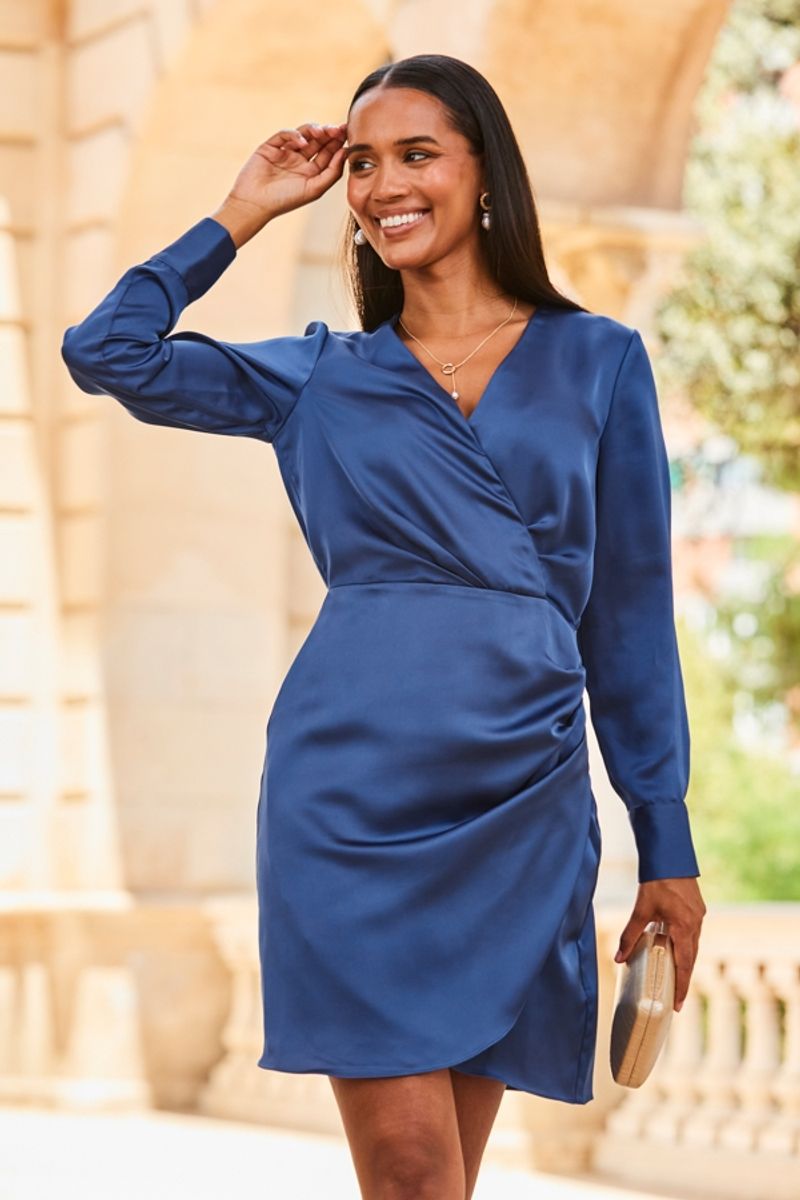 Midnight Shimmer Wrap Dress