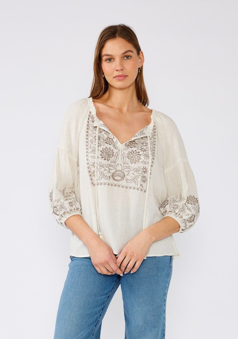 Embroidered Peasant Blouse