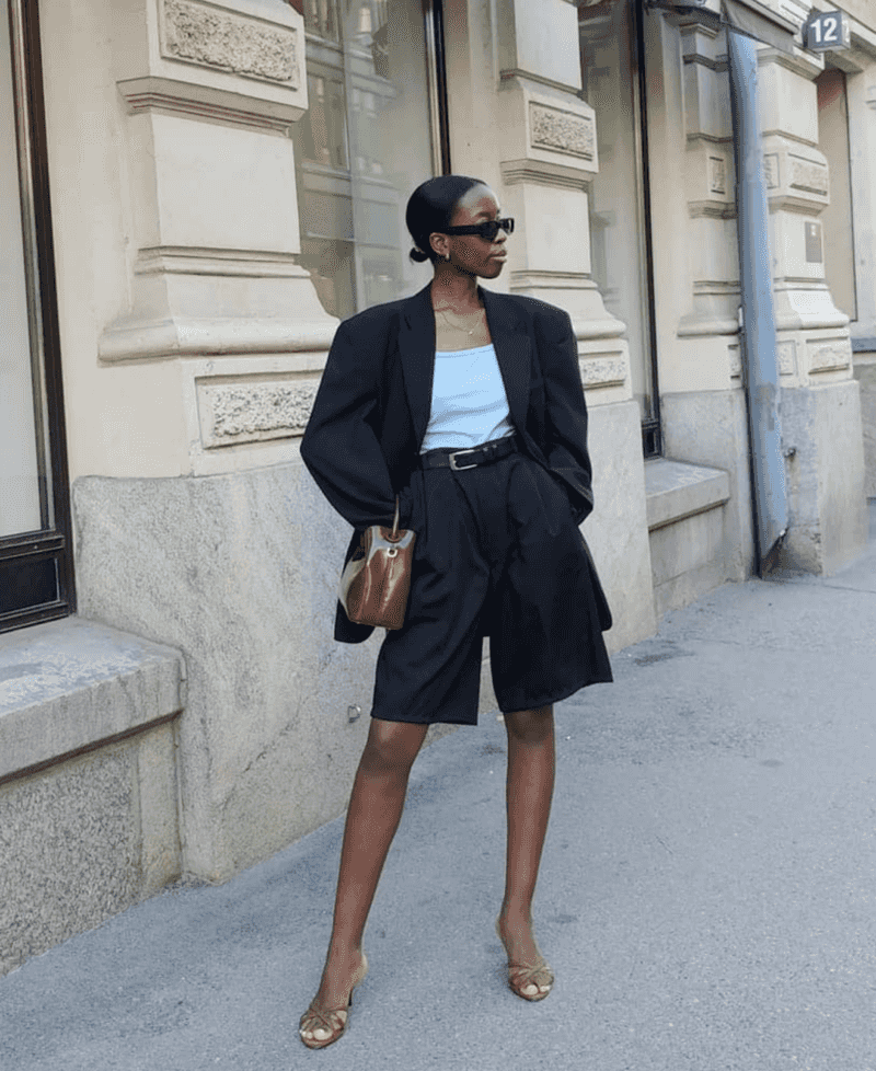 Bermuda Shorts + Structured Blazer