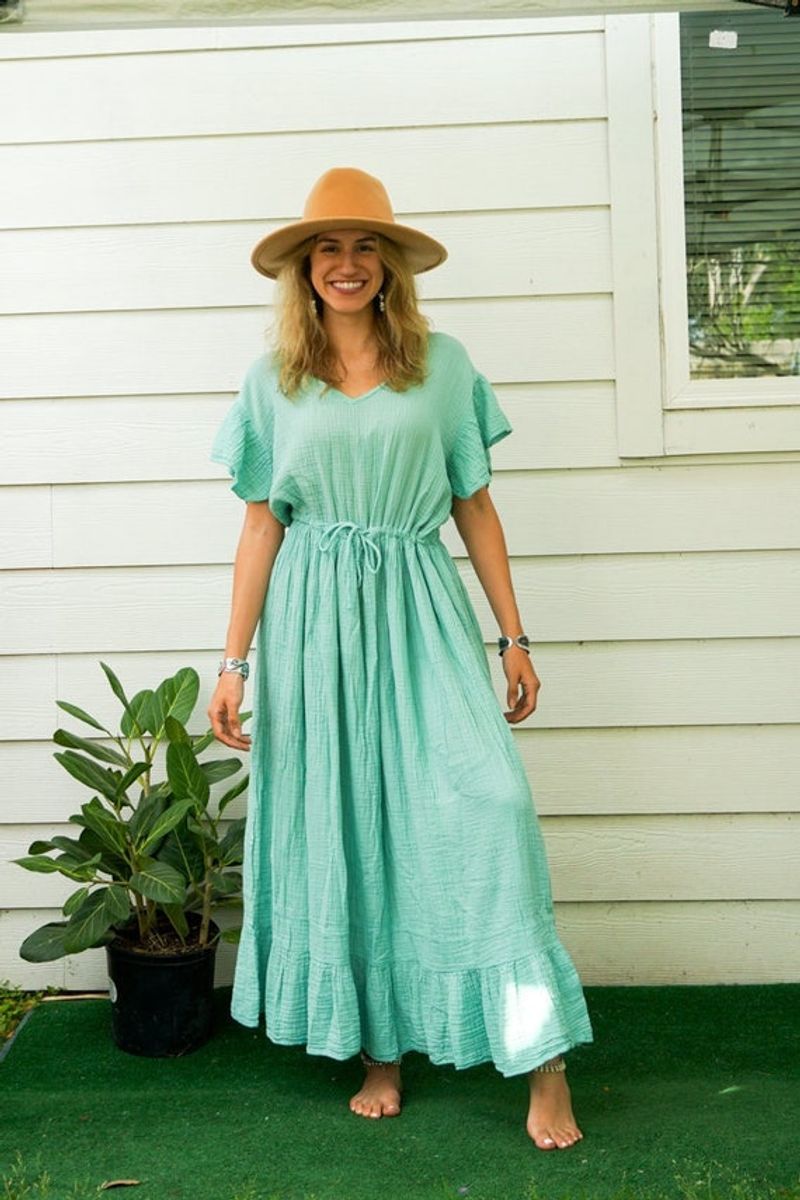 Crinkle Cotton Adjustable Maxi