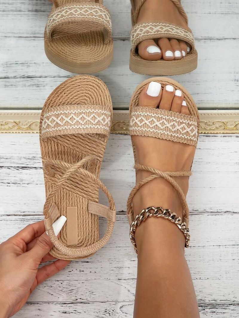 Woven Straw Flats