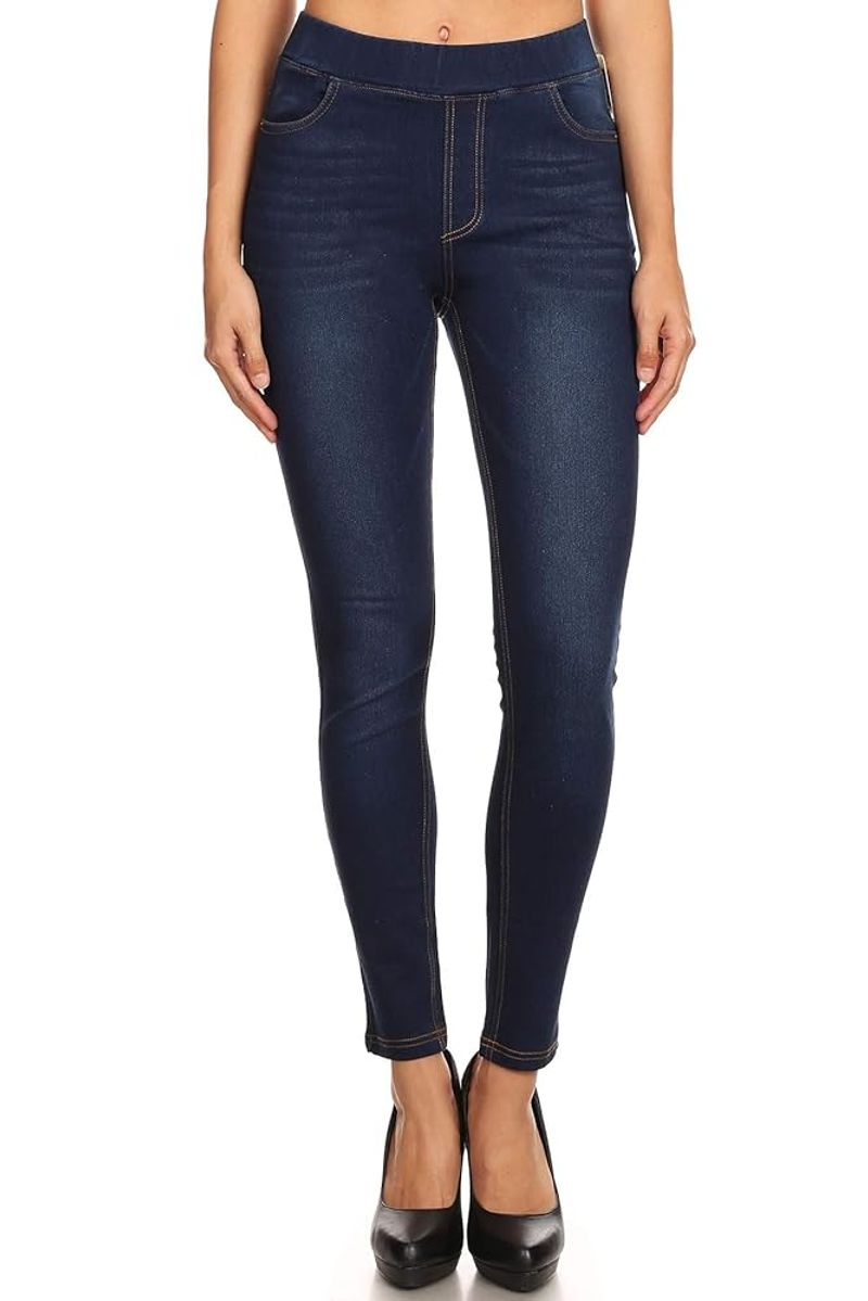 Stretchy Pull-On Jeans With Real Pockets
