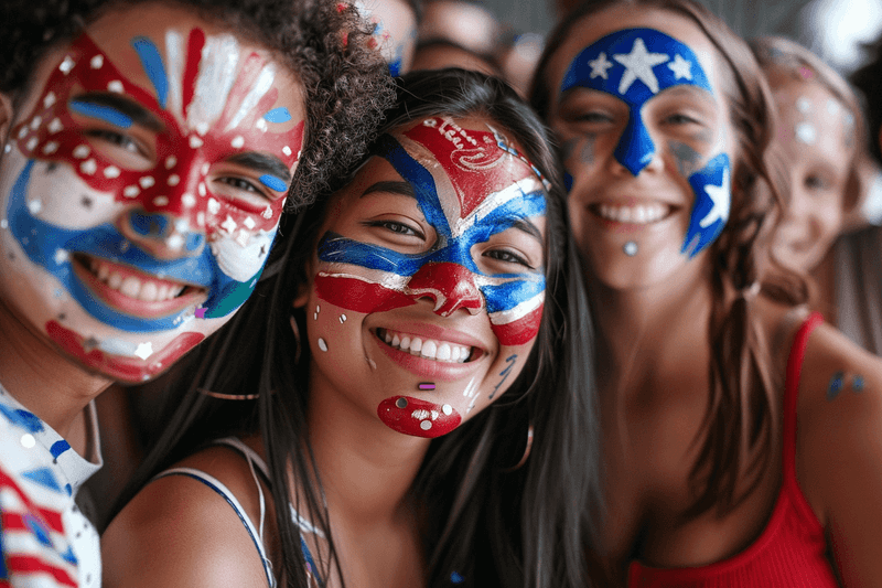 Red, White and Blue Face Paint