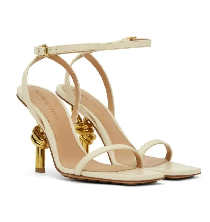 Sculpted Mid-Heel Sandals