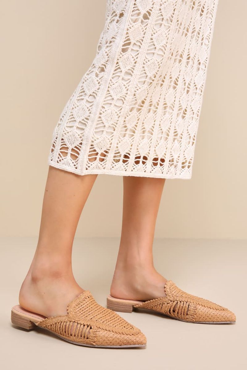 Woven Raffia Mules