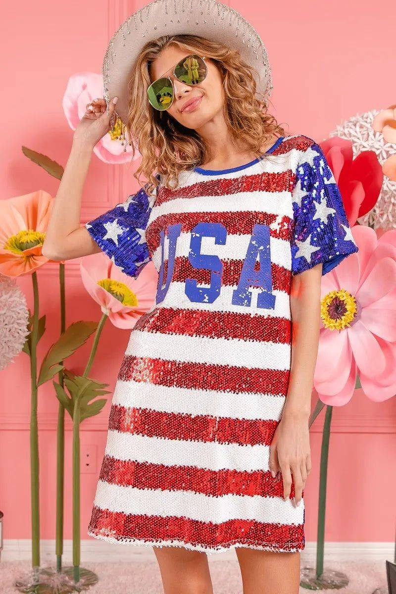 Classic  Americana T-shirt Dress