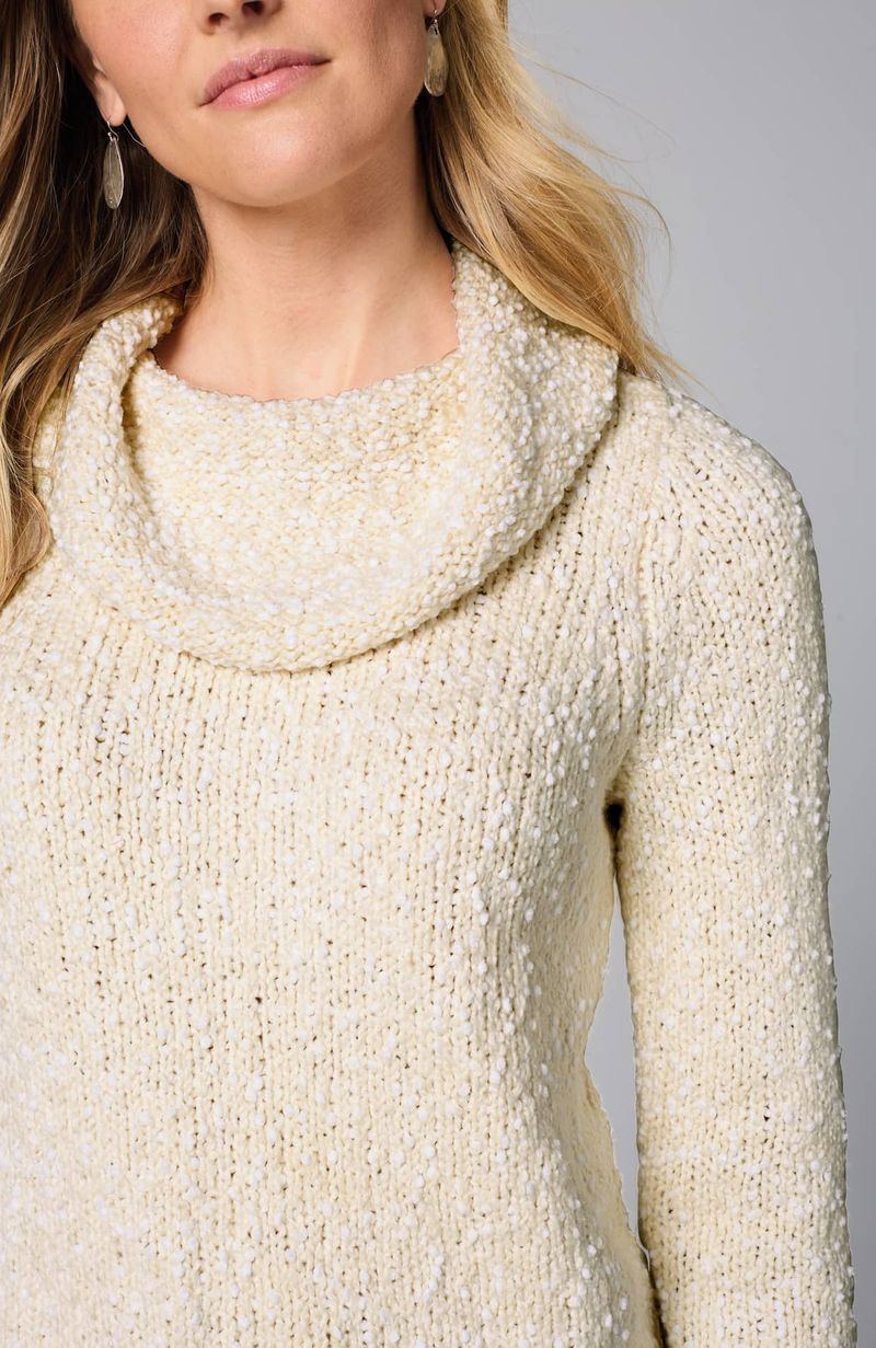 Cowl Neck Sweaters with Straight-Leg Jeans