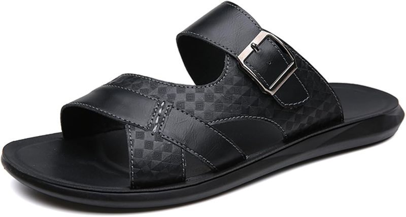 Leather Slide Sandals